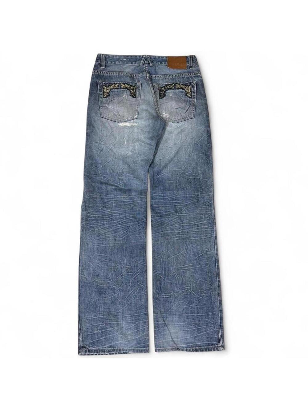 MU MAN ORIGINAL ITALY UNIQUE EMBROIDERY DENIM JEANS